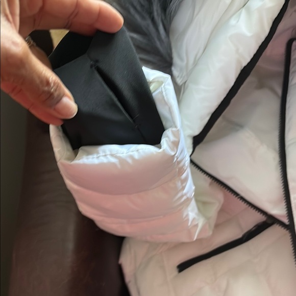 Nautica White Puffer Jacket with Faux Fur Hood - Picture 3 of 3